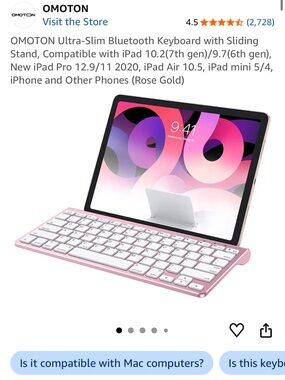 OMOTON Ultra-Slim Bluetooth Keyboard with Sliding Stand